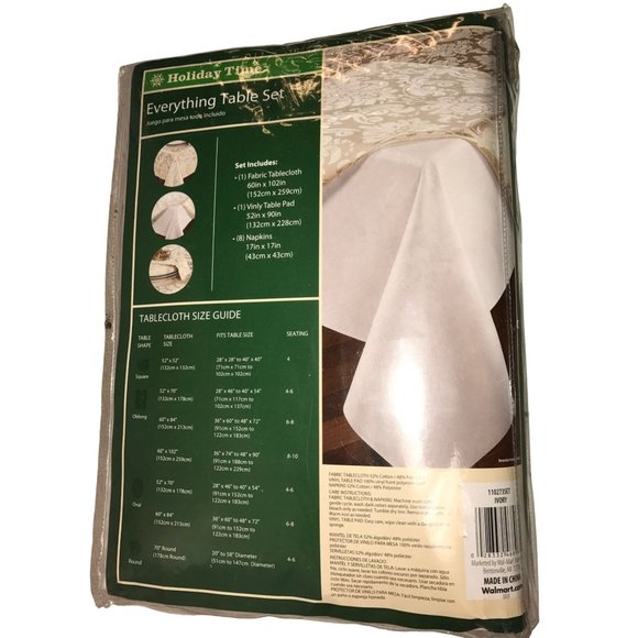 Holiday Time Everything Table Set Comes w/ Tablecloth, Vinyl Table Pad & Napkins - Picture 6 of 8